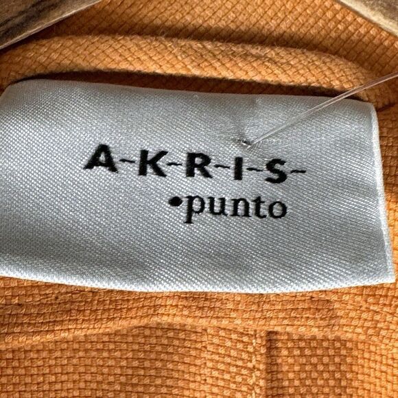 Akris Punto Cotton Linen Orange Blazer Women's 14 Two Button Collared Jacket - Picture 6 of 9